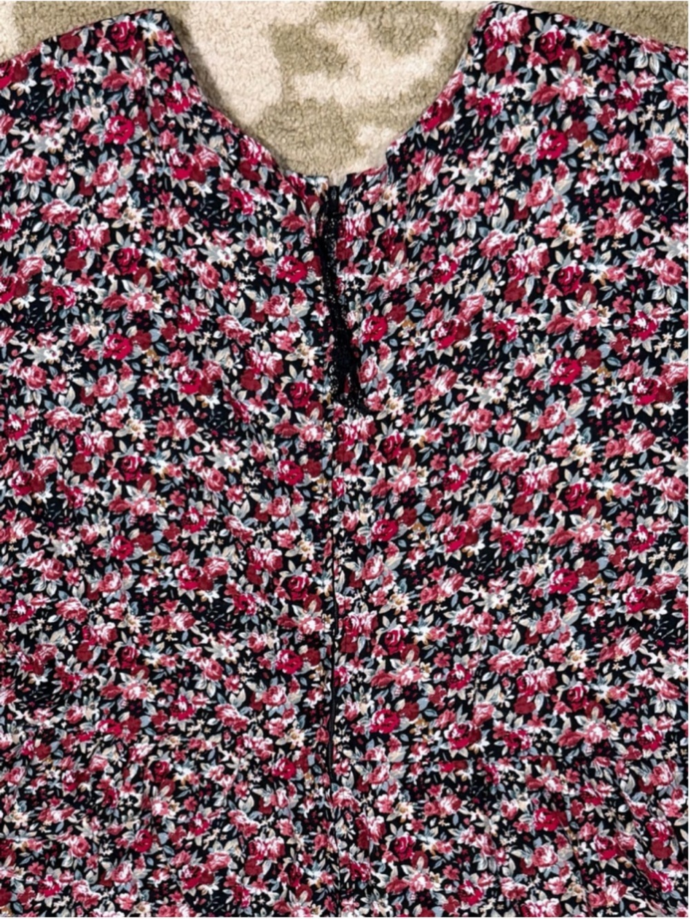 Molly Malloy Floral Tie-Waist Wide-Leg Jumpsuit in Burgundy Size 16 - Picture 5 of 11